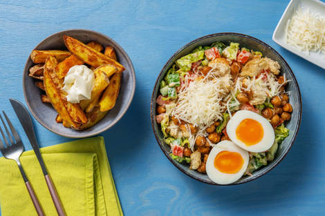 Salade César et pois chiches rôtis