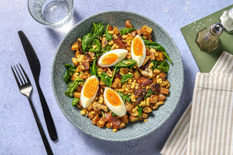 Smart Bacon and Egg Spinach Salad