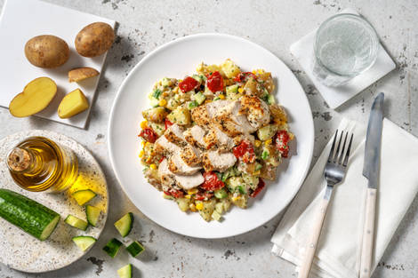 Krieltjessalade met Mediterrane kipfilet