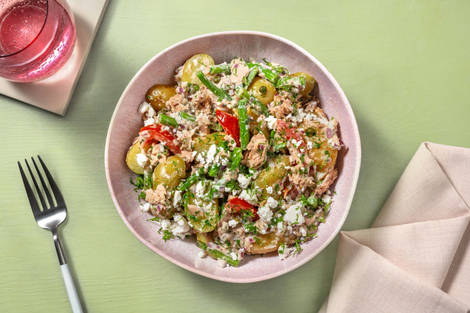 Salade de grenailles au thon, haricots verts et câpres