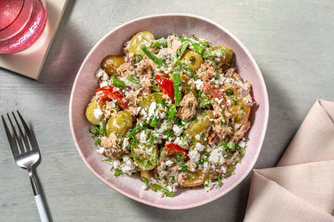 Frisse krieltjessalade met tonijn en kappertjes