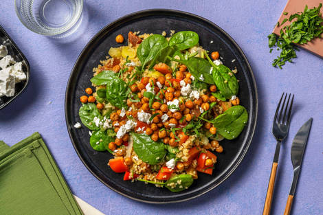 Salade de pois chiches rôtis et de boulgour