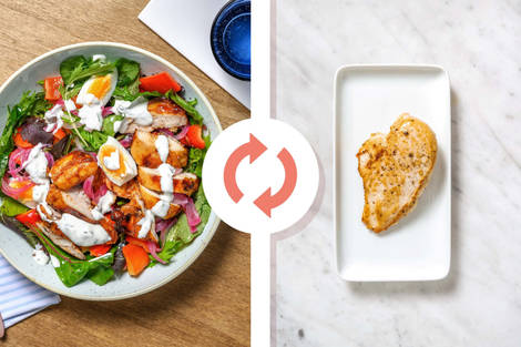 Salade de poitrines de poulet BBQ