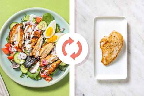 Salade de poitrines de poulet BBQ