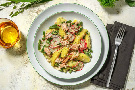 Hollandse salade met gerookte forel