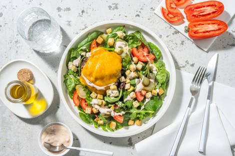 Salade style burger au fromage