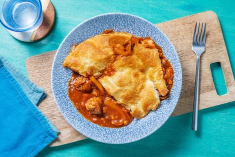 Sausage Meatball and Butter Bean Pie