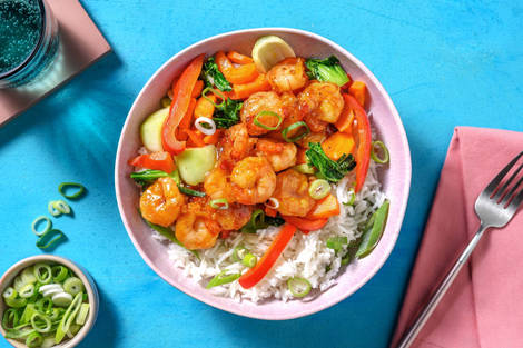 Sauté de crevettes épicées au miel