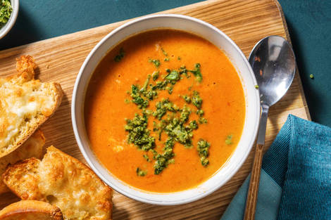 Scharfe Tomaten-Paprika-Suppe