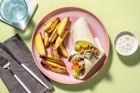 Schawarma-Wrap mit Zaziki & Kartoffelspalten
