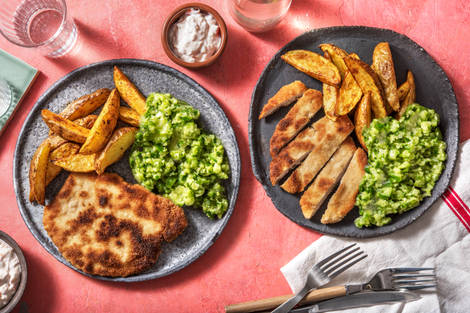 Schnitzel mit Ofenkartoffeln