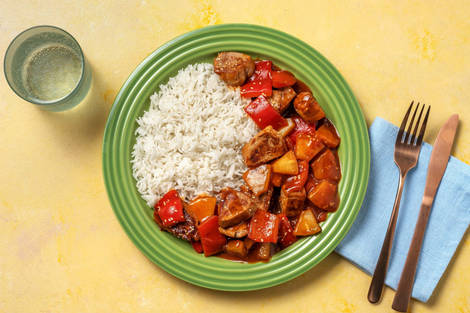 Schweinsfilet süsssauer mit Ananas