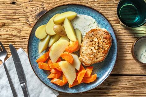 Schweinsnierstück mit Kohlrabigemüse