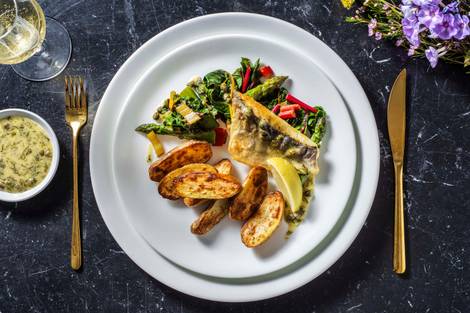 Seabass with Roasted New Potatoes