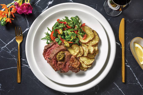 Seared Fillet Steak & Pesto Butter Sauce