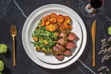 Seared Fillet Steak & Pesto Butter Sauce