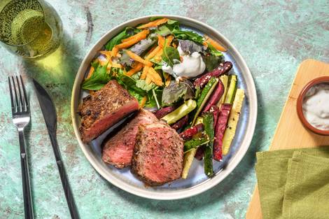 Moroccan Steak & Sesame Veggie Fries