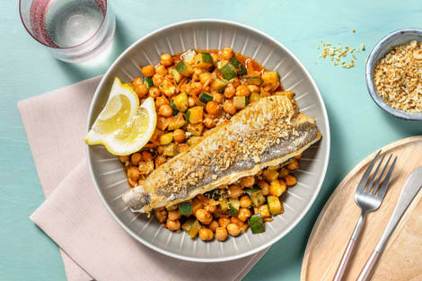 Seehecht getoppt mit Zitronen-Panko-Topping