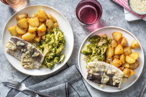 Seehecht in Honig-Senf-Soße