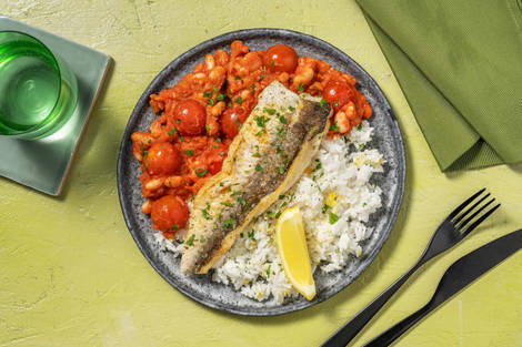 Seehecht mit tomatigen Butterbohnen