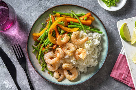 Sesamgarnelen mit Teriyakigemüse