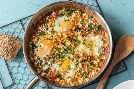Shakshuka met ei en cannellinibonen