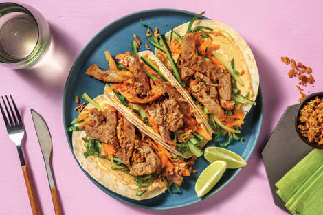Sichuan Garlic Pork Tacos