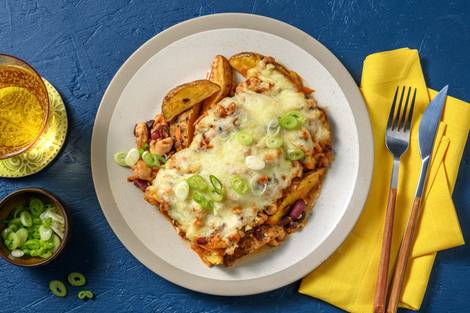 Smoky BBQ Chicken & Beany Loaded Wedges