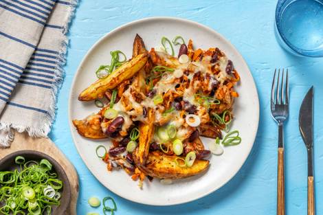 Smoky BBQ Chicken & Kidney Bean Loaded Wedges