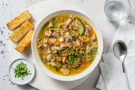 Carb Smart Turkey and Mushroom Soup