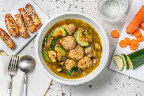 Smart Rustic Turkey Meatball Soup