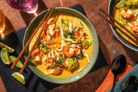 Soupe laksa à la singapourienne aux crevettes
