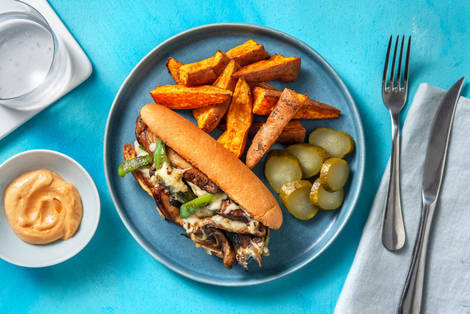 Sous-marins aux champignons portobello à la philadelphienne