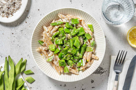 Volkoren penne in citroen-ricottasaus