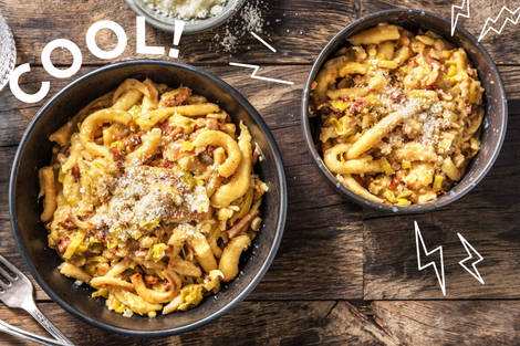 Spätzle mit cremiger Tomatensoße