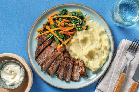 Spiced Beef Rump & Garlic Veggies