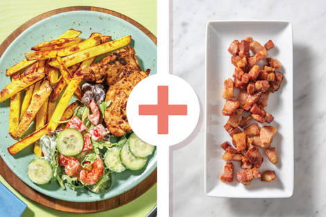 Spiced Chicken, Bacon & Oven-Baked Fries