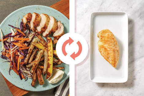 Easy Spiced Chicken & Baked Veggie Fries