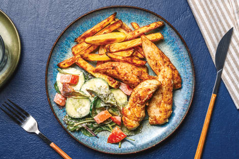 Easy Spiced Chicken & Potato Fries