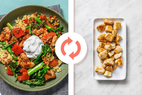 Spiced Diced Chicken Breast and Pepper Bulgur