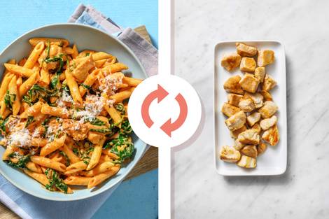 Spicy Creamy Cajun Diced Chicken Breast Pasta