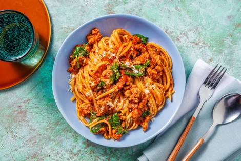 Spicy Pork and Spinach Ragu