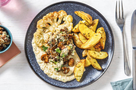 Bloemkoolsteak met blauwekaas-topping