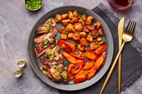 Steak with Mushroom Cream Sauce