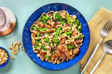 Sticky Bulgogi Pork Udon Noodles