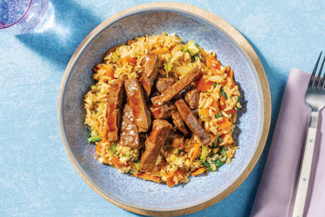 Sticky Honey-Soy Beef & Fried Rice