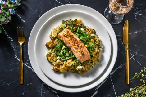 Sticky Pistachio Crusted Salmon