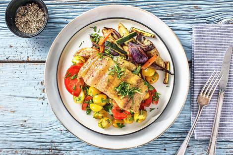 Sukower Wels in Honig-Senf-Marinade