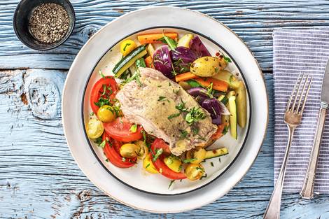 Sukower Wels in Honig-Senf-Marinade