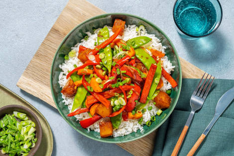 Süsssaure Pfanne mit Ananas & Kefen